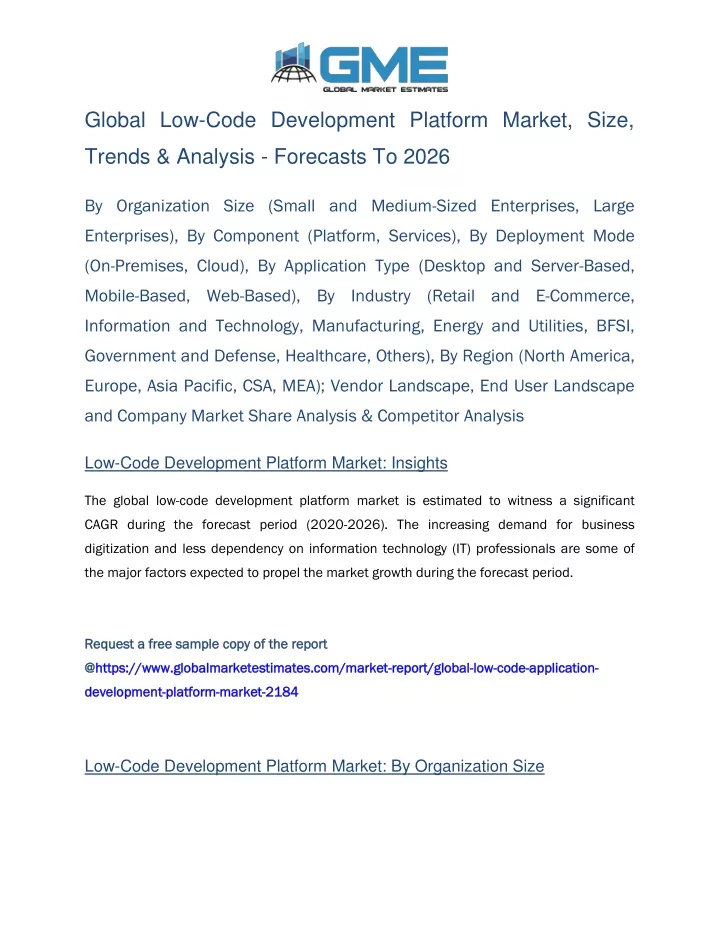 global low code development platform market size