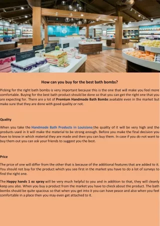 Handmade Bath Products in Louisiana