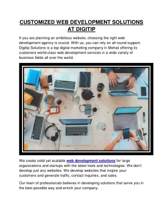 customized web development solutions at digitip