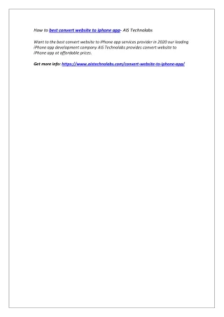 how to best convert website to iphone
