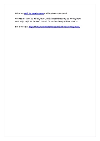 what is a swift ios development