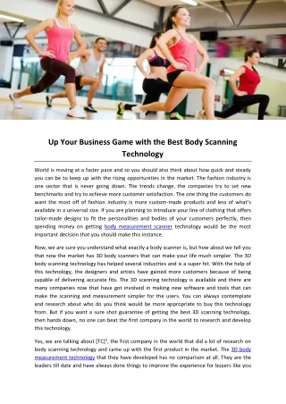 Up Your Business Game with the Best Body Scanning Technology