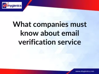 What companies must know about email verification service