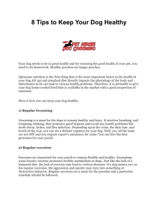 8 Tips to Keep Your Dog Healthy