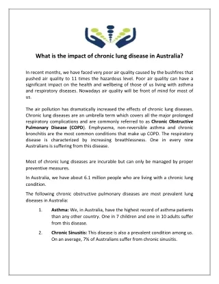 What is the impact of chronic lung disease in Australia?
