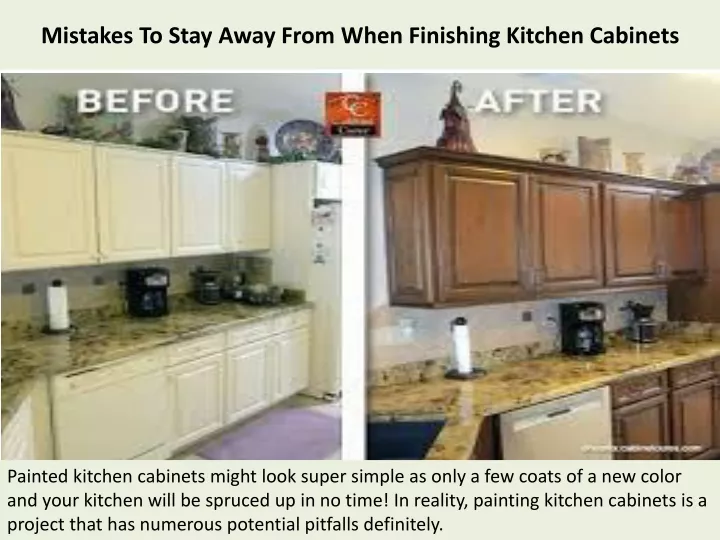 mistakes to stay away from when finishing kitchen cabinets