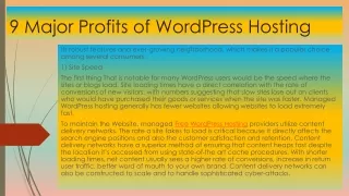 9 major profits of wordpress hosting