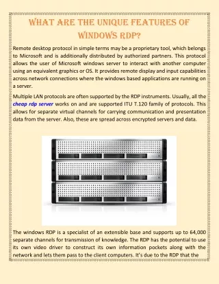 What Are The Unique Features Of Windows RDP?