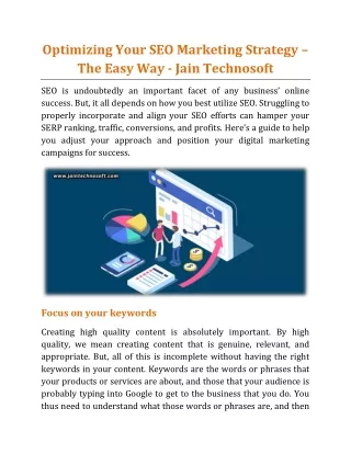 optimizing your seo marketing strategy the easy