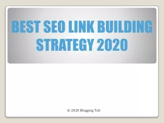 Best SEO link building strategy 2020