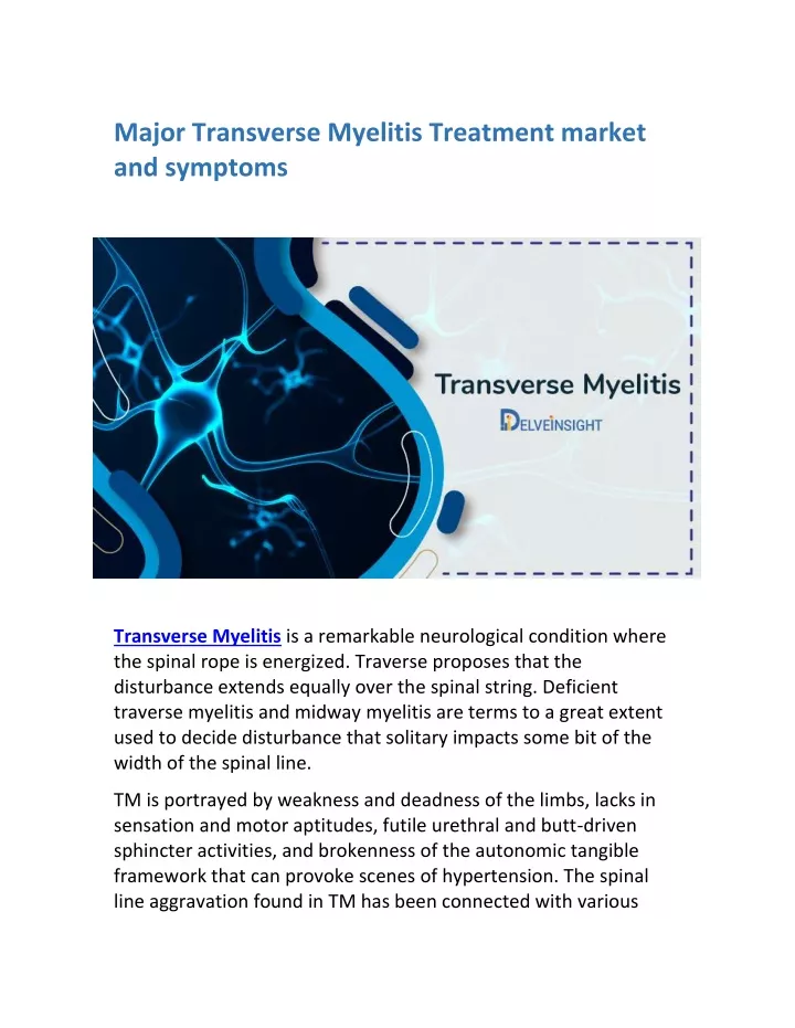 major transverse myelitis treatment market