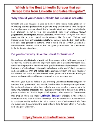 which is the best linkedin scraper that