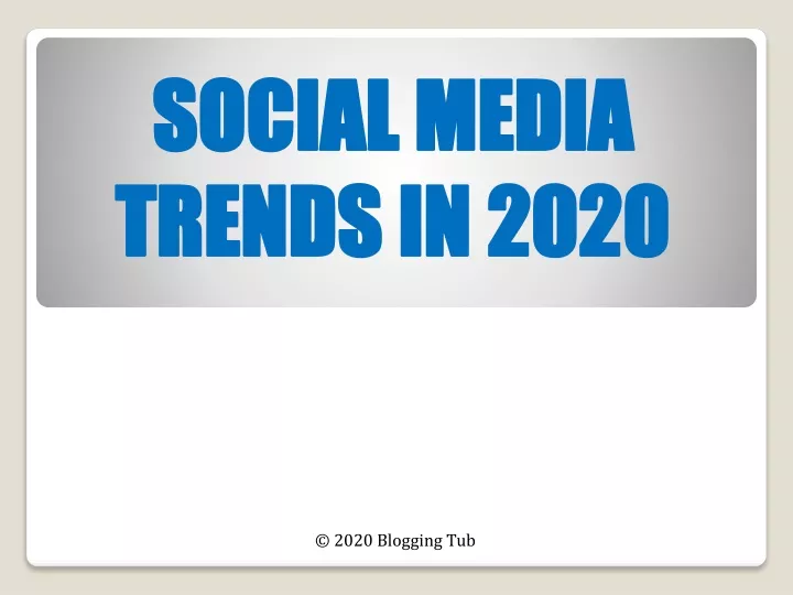 social media trends in 2020