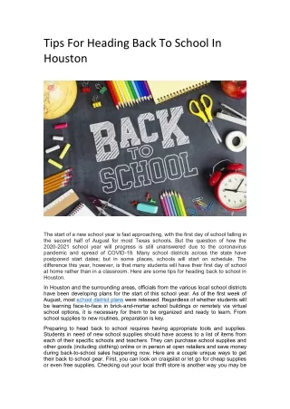 tips for heading back to school in houston