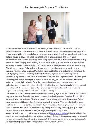 best letting agents galway at your service
