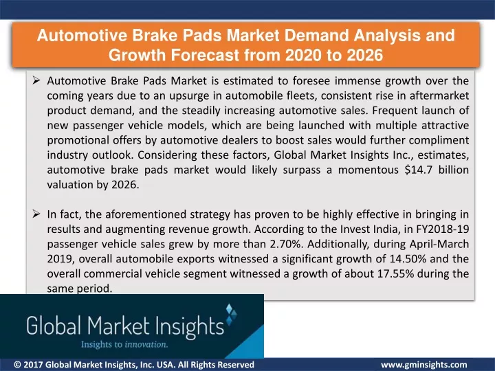 automotive brake pads market demand analysis