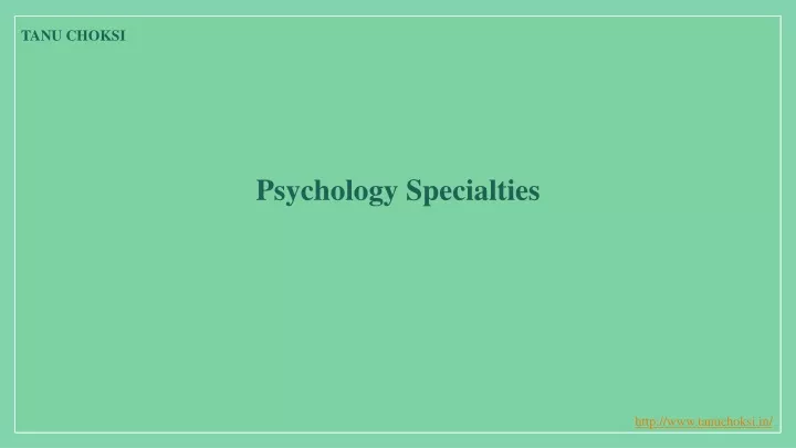 psychology specialties