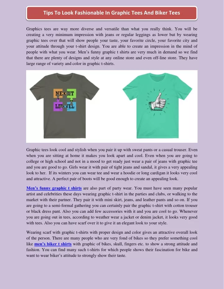 tips to look fashionable in graphic tees