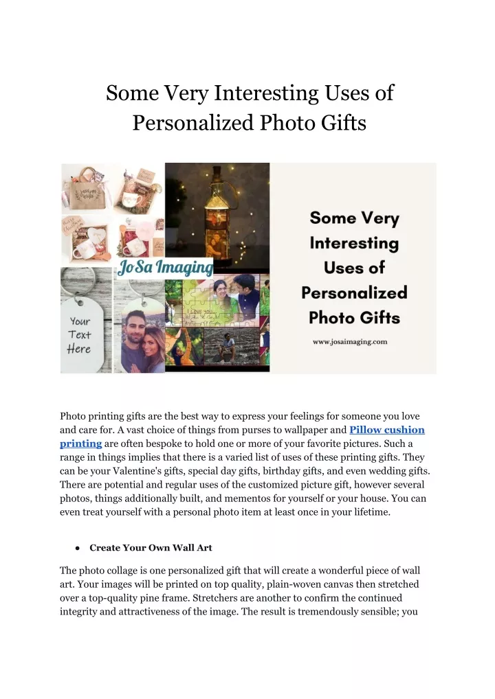 some very interesting uses of personalized photo