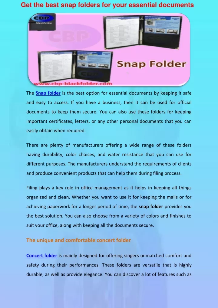 get the best snap folders for your essential