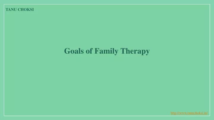 goals of family therapy