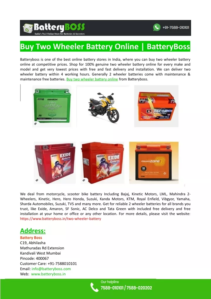 buy two wheeler battery online batteryboss
