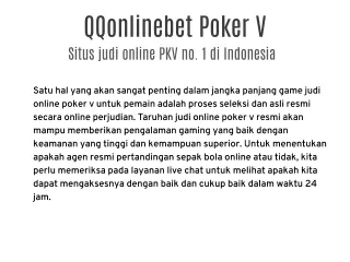 QQonlinebet Situs Poker V Online