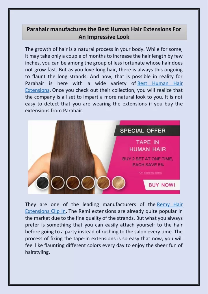 parahair manufactures the best human hair