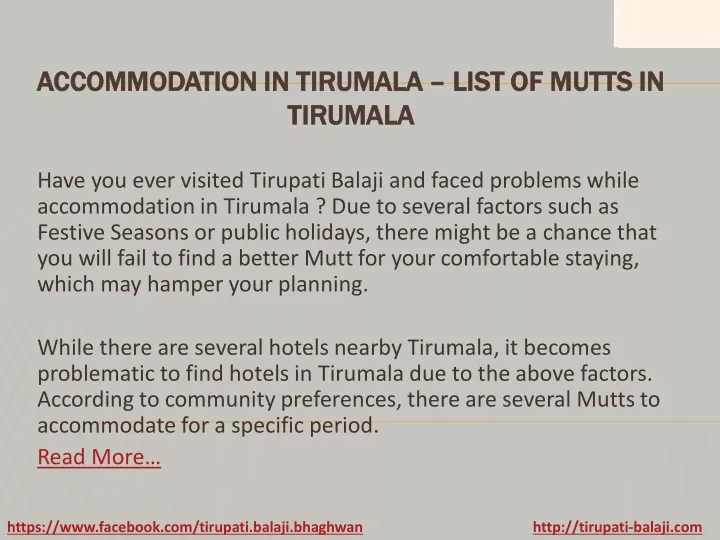 accommodation in accommodation in tirumala