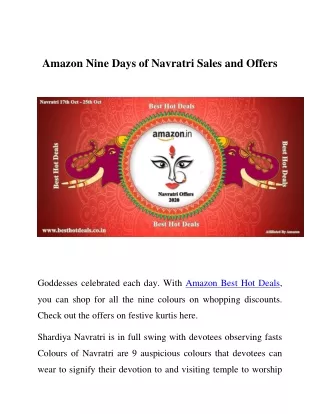 Amazon nine days of navratri sales and offers