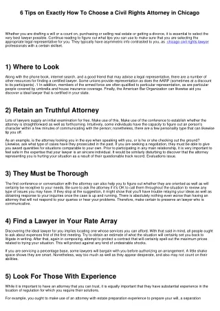 6 Tips on Just How To Select a Civil Rights Lawyer in Chicago