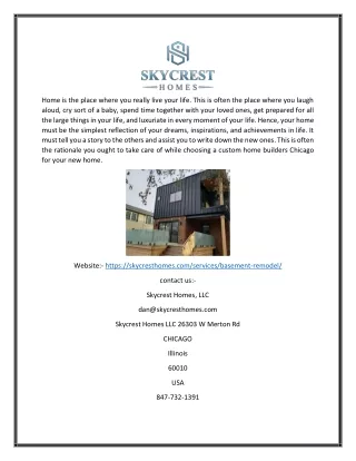 Basement Remodeling Chicago | Skycrest Homes