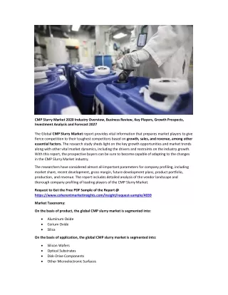 cmp slurry market 2020 industry overview business