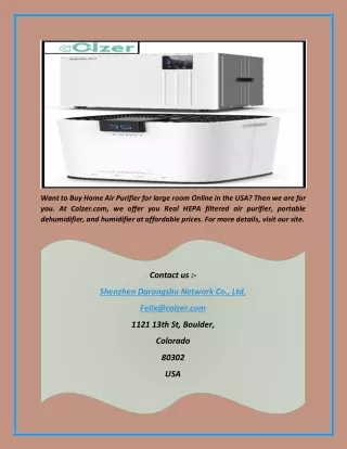 want to buy home air purifier for large room
