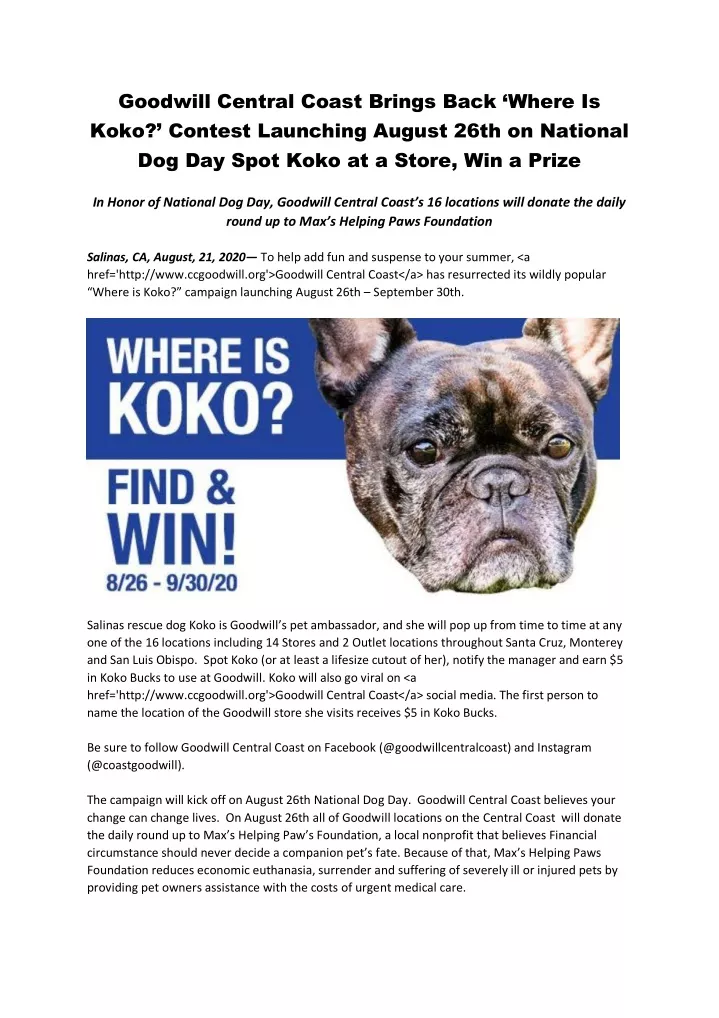 goodwill central coast brings back where is koko