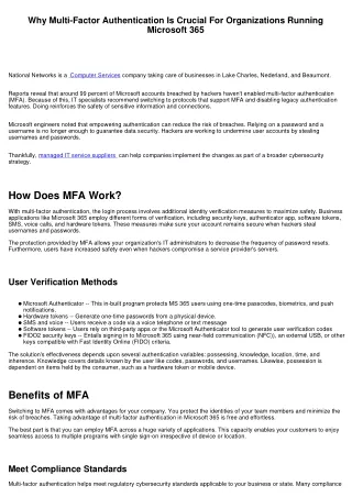Why Multi-Factor Authentication Is Crucial For Organizations Running Microsoft 365