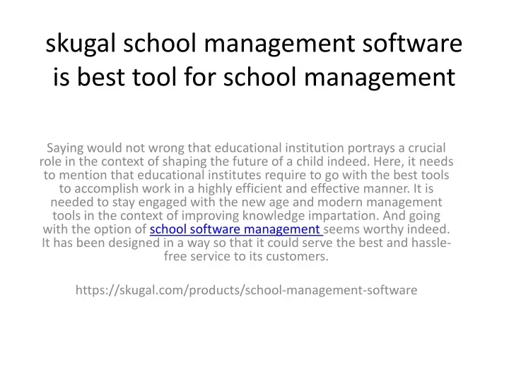 skugal school management software is best tool for school management