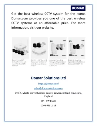 Wireless home cctv systems | Domar.com