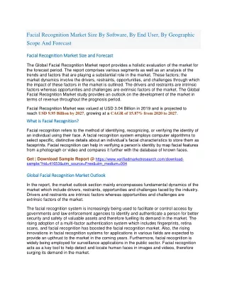 facial recognition market size by software