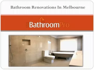 Bathroom Renovations Specialist Melbourne