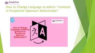 how to change language at admin frontend in purpletree opencart multivendor