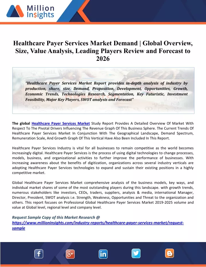 healthcare payer services market demand global