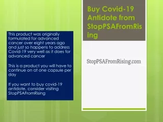 Buy Covid-19 Antidote from StopPSAFromRising