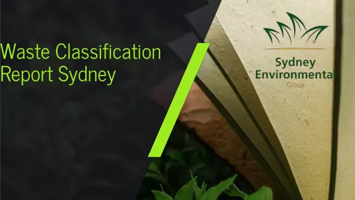 waste classification report sydney