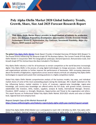 poly alpha olefin market 2020 global industry