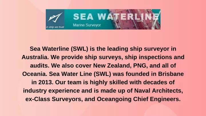 sea waterline swl is the leading ship surveyor