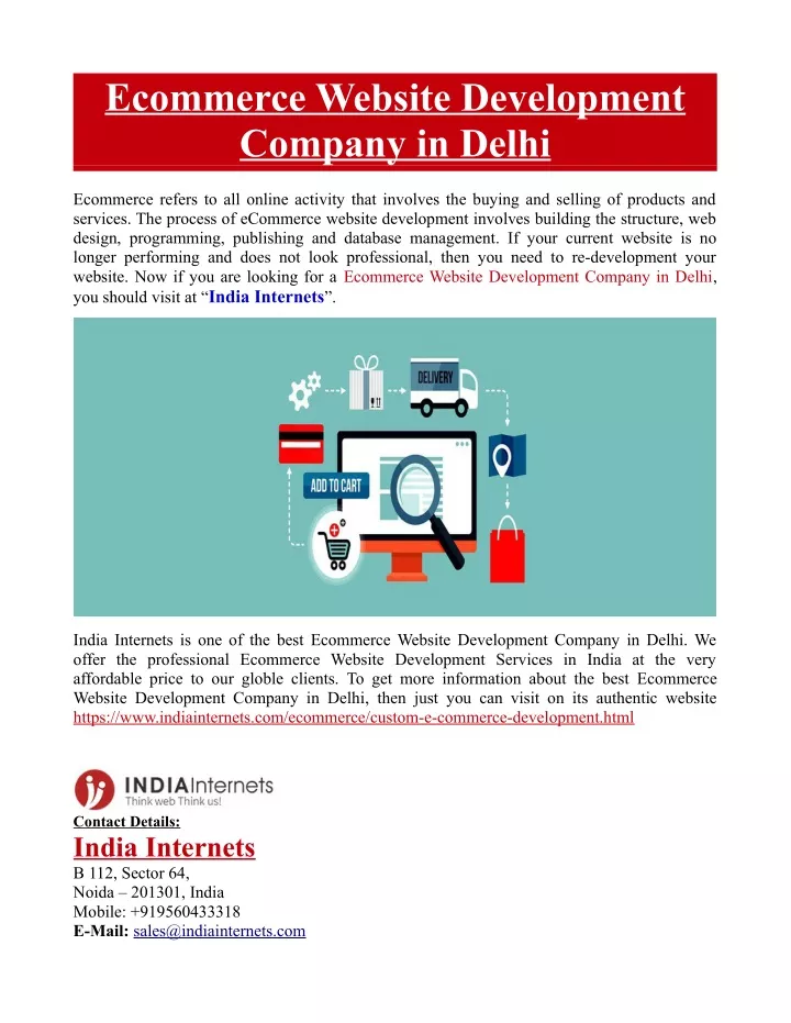 ecommerce website development company in delhi