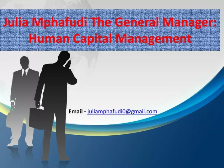 julia mphafudi the general manager human capital management