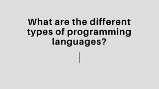 what are the different types of programming