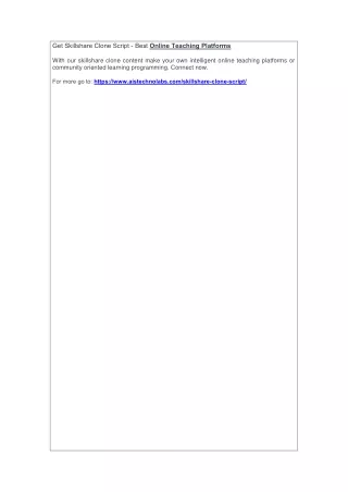 get skillshare clone script best online teaching